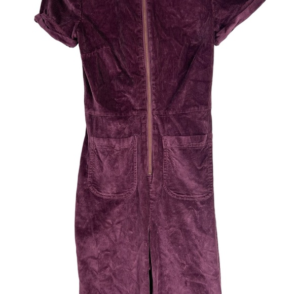 URBAN OUTFITTERS Deep plum soft corduroy short sleeve Jumpsuit  Small - Picture 8 of 16